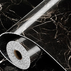Self Adhesive Black Marble Wallpaper Roll