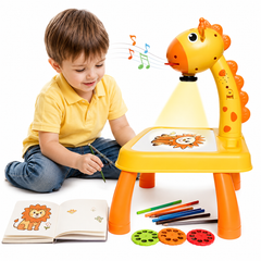 LED Drawing Projector Table for Kids, Projection Painting Board with Erasable Drawing Surface