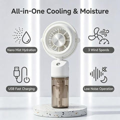 Portable Misting Handheld Fan with Water Spray