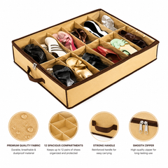 Set of 12 Stackable Shoe Storage Boxes with Transparent Front Cover
