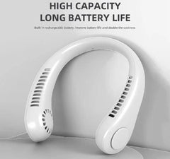 Portable Bladeless Neck Fan, Hands-Free Rechargeable Wearable Personal Fan