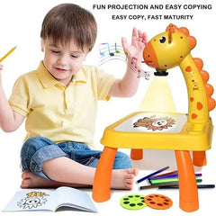 LED Drawing Projector Table for Kids, Projection Painting Board with Erasable Drawing Surface