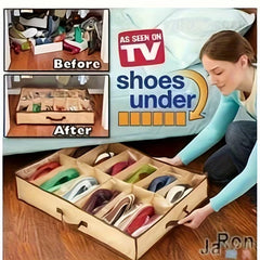Set of 12 Stackable Shoe Storage Boxes with Transparent Front Cover